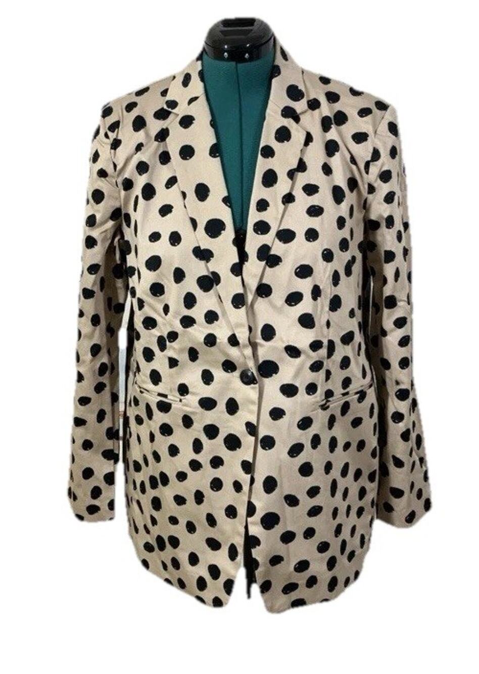 Terea By Andrea Pitter Women’s Hummus Beige Dot Blazer Lined TR-129 Size XXL NEW